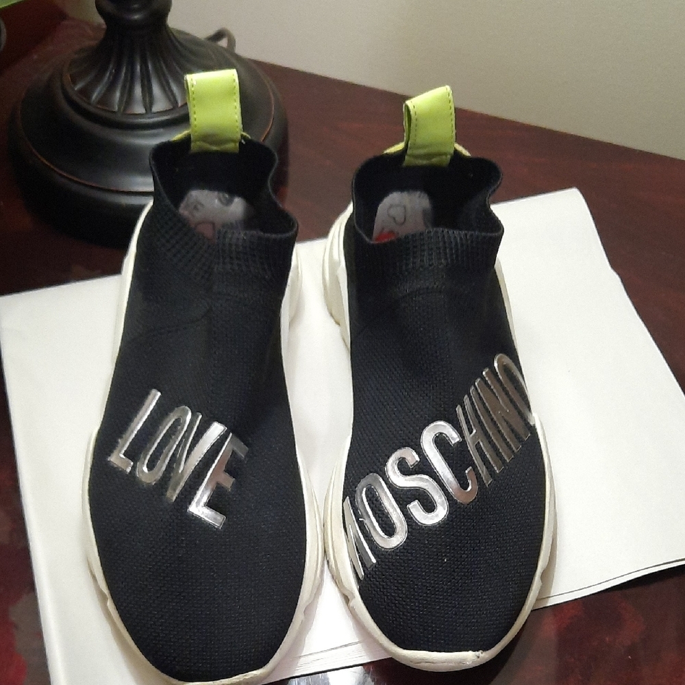 Love Moschino Black and Silver Sneakers